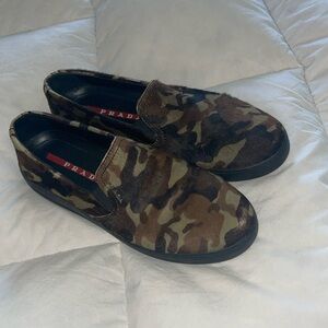Prada Camo Ponyhair Sneakers❣️